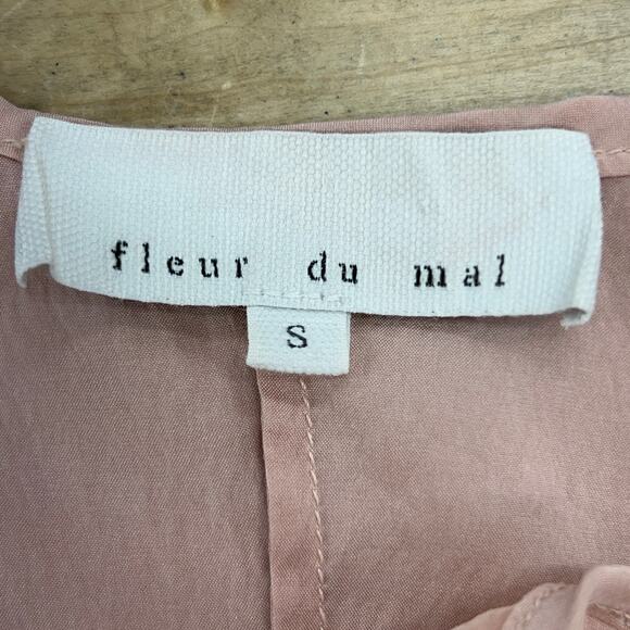 Fleur Du Mal Womens Size S Slip Dress Silk Short Double Scoop Adjustable Pink - Picture 12 of 15